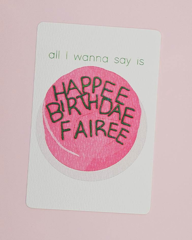 fairy birthday postcard