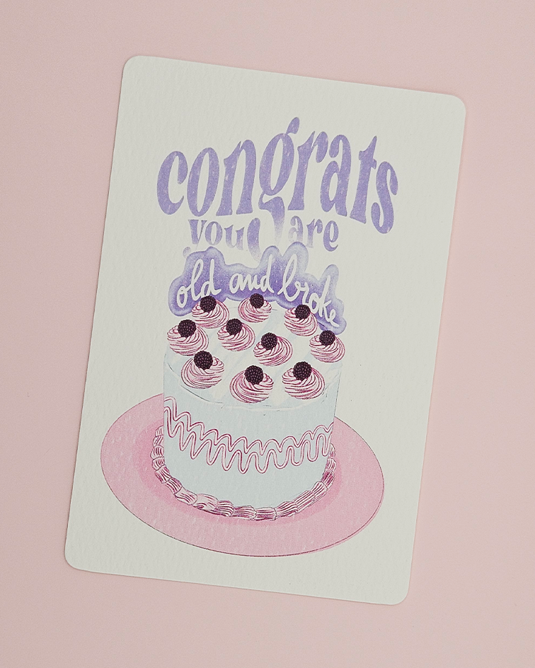 you are old birthday postcard