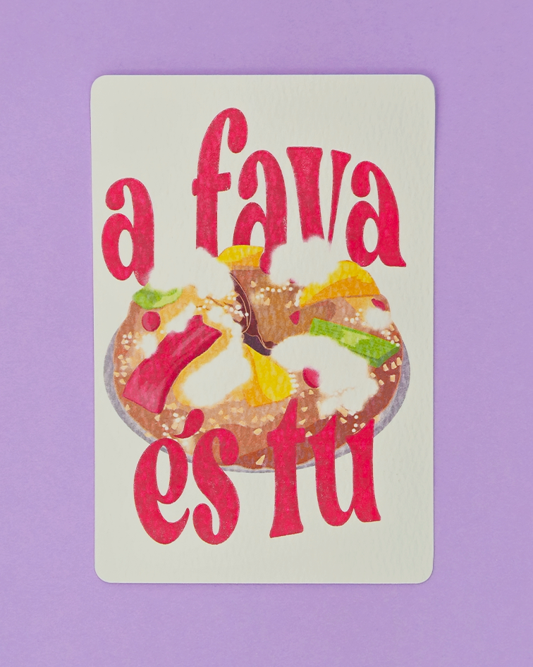 bolo rei christmas postcard