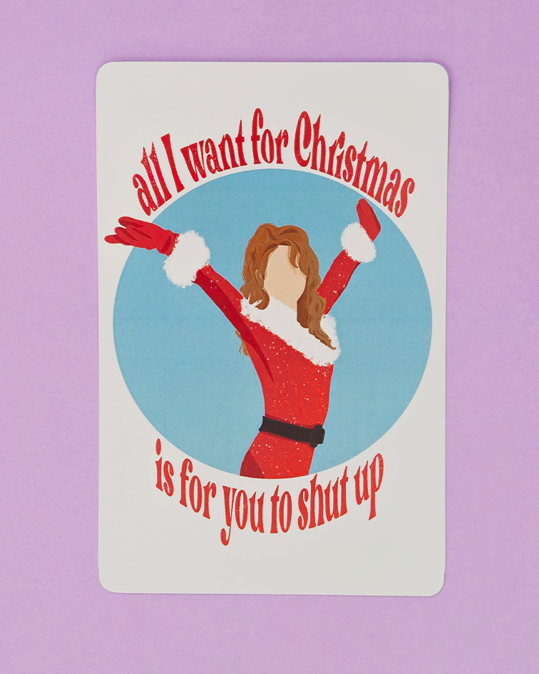all I want for christmas postcard