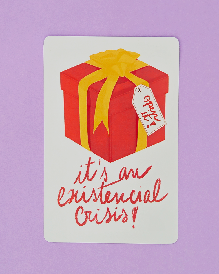 it's a crisis socks christmas postcard